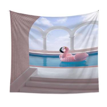 Imagem de Tapeçaria, paisagem, parede de piscina, 150x130cm, microtecido - yiwei