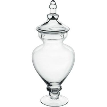 Imagem de POTICHE DECORATIVO BOMBONIERI HOME&CO VIDRO 44x18x18cm TRANSPARENTE