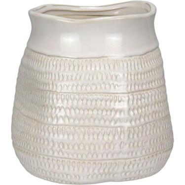 Imagem de VASO DECORATIVO ENFEITE CASA HOME&CO CERÂMICA 17x18x18cm MARFIM
