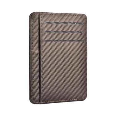 Imagem de Carteira De Couro Slim Masculina Para Bolso Frontal, Porta-Cartões Min