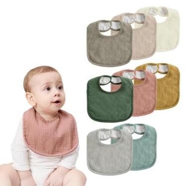 Imagem de Babadores para bebês JELLYMONI, pacote com 8, algodão musselina macio 