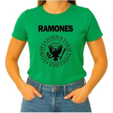 Imagem de Camiseta Camisa Adulto Feminina Masculina Algodão Banda de Rock Ramone