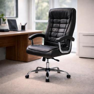 Imagem de Cadeira Ergonômica para Escritório Escrivaninha Presidente Big Com 42 Molas Ensacadas, Pillow Top no Assento e Encosto, Cadeiras Inc Executiva Preta