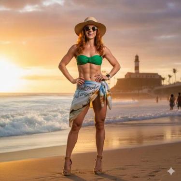 Imagem de Canga/Pareô Sublimado Salvador Praia 1,00x1,50m - Fera Print