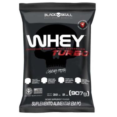 Imagem de Whey Protein Turbo 907g Black Skull Caveira Preta, Chocolate