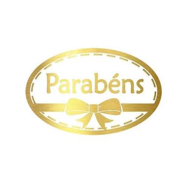 Imagem de Adesivo "Parabéns" - Ref.2026 - Hot Stamping - Dourado - 100 unidades 