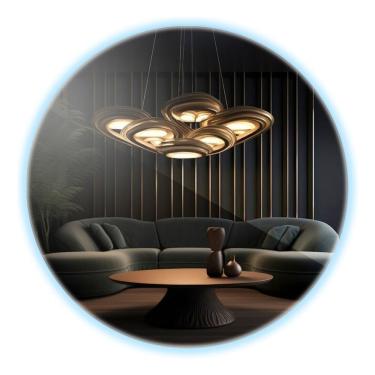 Imagem de Espelho Redondo 58cm Led Integrado Decorativo Banheiro Lavabo Bivolt Frio