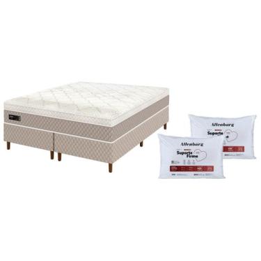 Imagem de Cama Box (Box + Colchão) Queen Umaflex Bipartida - de Mola 56cm + 2 Tr