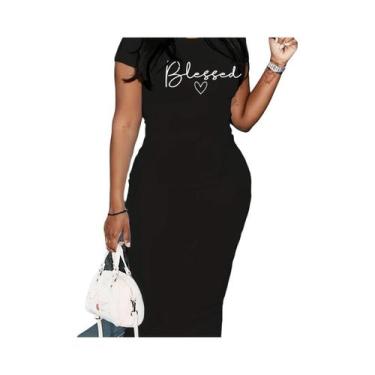 Imagem de Vestido Mini Sexy De Verão Para Mulheres Com Estampa Blesed, Decote Em