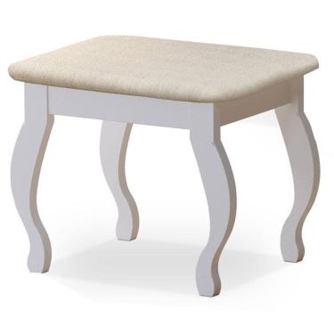 Imagem de Banqueta Com Almofada Para Penteadeira Branco ? Luapa