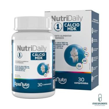 Imagem de NutriDaily Cálcio MDK Magnésio Vitamina D e K 30 comprimidos APISNUTRI