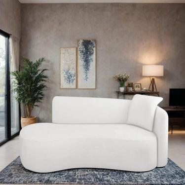 Imagem de Divã Recamier Suíça Curvo Sala Recepção 150cm Le Bouclé Branco