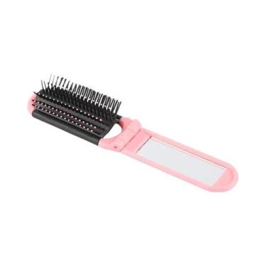 Imagem de Escova De Cabelo Portátil Antiestática Dobrável Com Espelho E Almofada