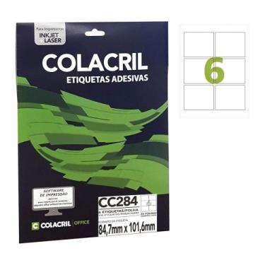 Imagem de Etiqueta Adesiva Colacril Carta CC284 84,7mmX101,6mm 25Fls