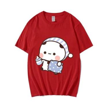 Imagem de Camisetas De Casal Kawaii BuBu Panda DuDu Bear De Manga Comprida Com E