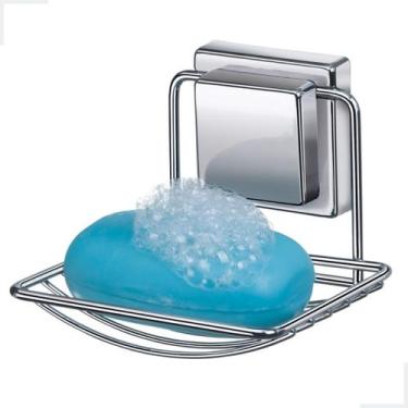 Imagem de Saboneteira De Parede Porta Sabonete Barra Banheiro Lavabo Ventosa Cro