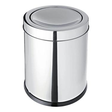 Imagem de Lixeira Banheiro 5,4l Prata Inox 28x21x21cm Basculante