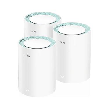 Imagem de Kit 3 Roteadores Cudy AC1200 M1300 Wi-Fi Mesh Gigabit Branco