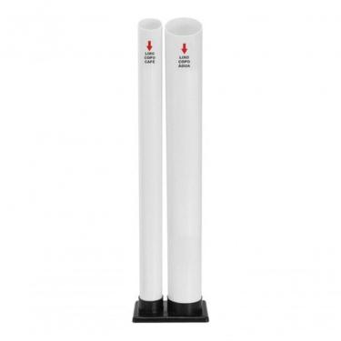 Imagem de Dispensador de Copos com Lixeira C-2 Tubos Branco (água-café) para Descarte Organizado...