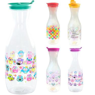 Imagem de Garrafa Água De Plastico Cozinha Jarra Suco Com Tampa Trava Colorida E