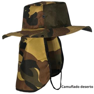 Imagem de Kit 2 Chapéus Pescador Australiano OEM 100% Poliéster Tamanho Único Bege com Proteção d...