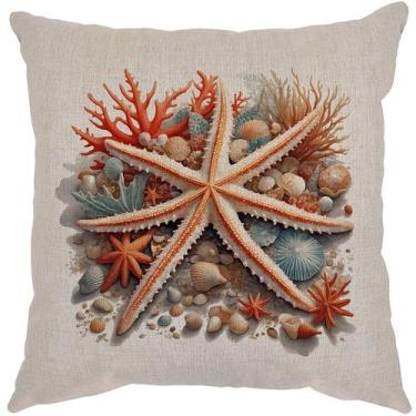 Imagem de Capa Almofada 50x50 Linho Nautical Sea E - LA FAVORITTA AL, Terracota 