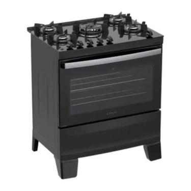 Imagem de Fogão Agile 5 Bocas Automático Mesa de Vidro Tripla Chama Atlas, Preto