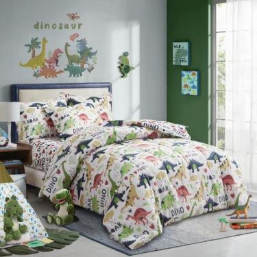 Imagem de Cama em uma bolsa Joyreap Colorful Dinosaur Twin Size 6 peças