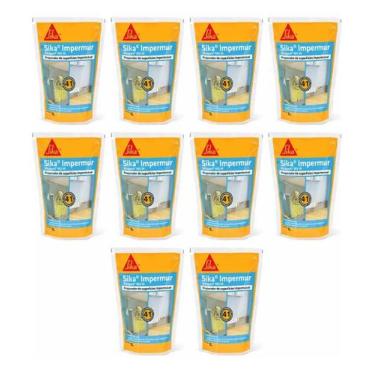 Imagem de Kit 10 Sika Impermur 1 Litro Sikagard 905w Fundo Preparador