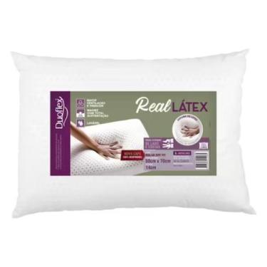 Imagem de Travesseiro Duoflex Real Latex 50x70cm Espuma Látex Conforto Suporte