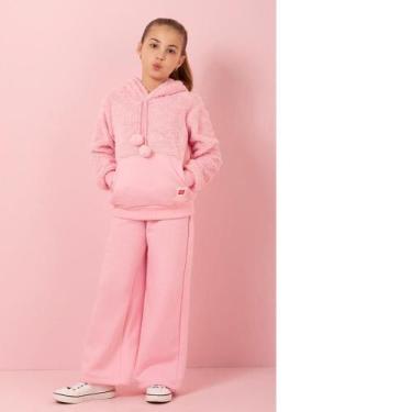 Imagem de Conjunto feminino inverno moletom modinha menina - Angêro, Rosa claro,