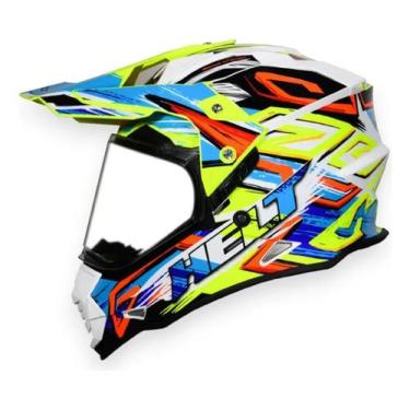 Imagem de Capacete Moto Cross Helt Vision Glass Prism Com Viseira Tamanho 58