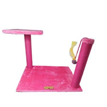 Imagem de Arranhador Brinquedo Interativo Plataforma Com Poste Gato - Animalíssi