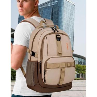 Imagem de Mochila Masculina Esportiva Bolso Para Notebook Executiva - M3M, Bege,