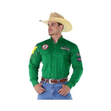 Imagem de Camisa Country Bordada Masculina Radade Verde Barretos - Ref.1121, GG