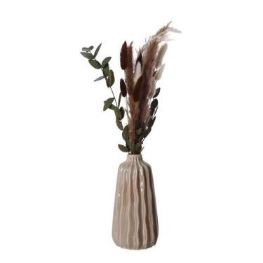 Imagem de Arranjo Yangzi Vaso Cerâmico Bege Planta Artificial 