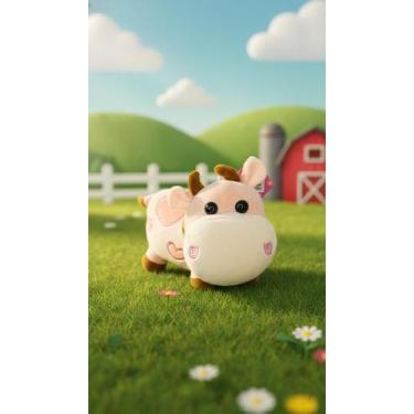 Imagem de Vaquinha de Pelúcia Fofinha com Detalhes de Coração Cor:Rosa - Sun Toy