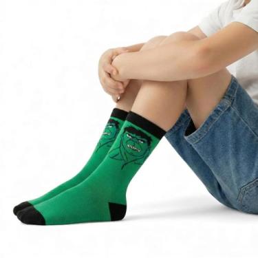 Imagem de Meia Infantil Menino Vingadores Marvel - Jolitex Ternille, Verde, 19a2