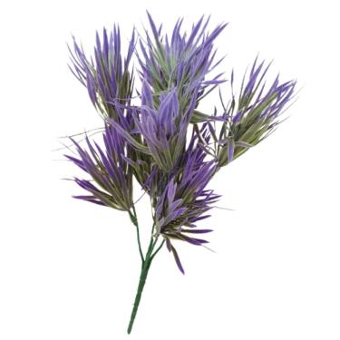 Imagem de Buquê Decorativo Artificial de Complemento Verde Lilás com 5 Hastes 12 Folhas e 12 Flores Carmella Presentes