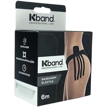 Imagem de Bandagem Elástica Adesiva Kinesio Kband 5cm x 6m Preta