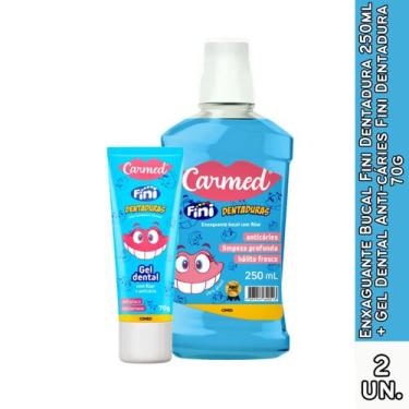 Imagem de Enxaguante Bucal Fini Dentadura 250ml + Gel Dental Anti-cáries Fini De