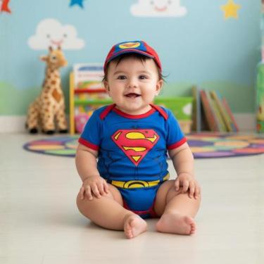 Imagem de Body Fantasia Super Homem Heroi Boina Mêsversário - KIDSBEHAPPY, G