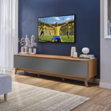 Imagem de Rack Kappesberg 3 Portas Canela/Chumbo 218cm