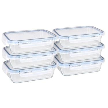 Imagem de Kit 6 Pote Vidro Hermético 1040ml Organizador Forno Frezeer - LP HOUSE