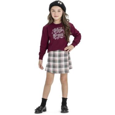 Imagem de Conjunto Moletom Infantil Feminino Angero 2770, 14, Vinho