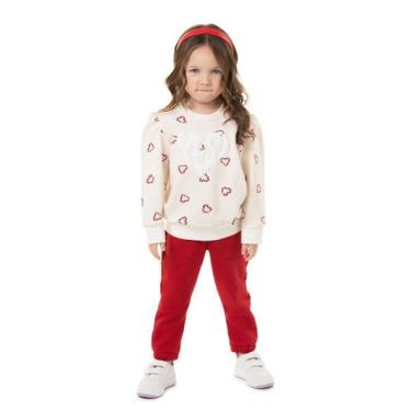Imagem de Conjunto Moletom Infantil Feminino Brincar e Arte 8445, 3, Vermelho