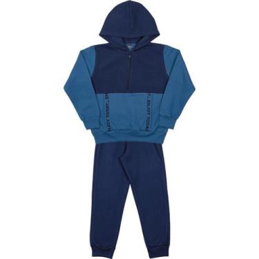 Imagem de Conjunto Moletom Infantil Masculino Casaco + Calça Dila 04029, 4, Azul