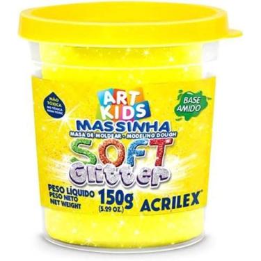 Imagem de Massa De Modelar 150gr Glitter Acrilex Soft Amarelo 212 MASSA DE MODEL