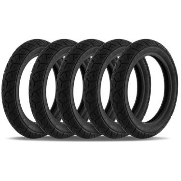 Imagem de Kit 5 Pneus Moto Aro 14 Biz Pop Pro Tork 80x100-14 Traseiro, PRETO, Ún