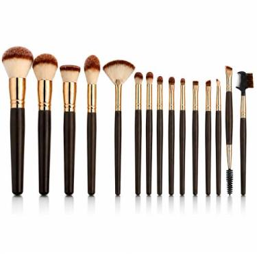 Imagem de Kit 15 Pincéis de Maquiagem Profissional para Rosto e Olhos